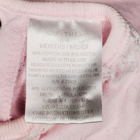 Vintage One-piece Bodysuit Short-sleeve Pink Hearts Baby Girls 0-6 Months - Picture 3 of 3